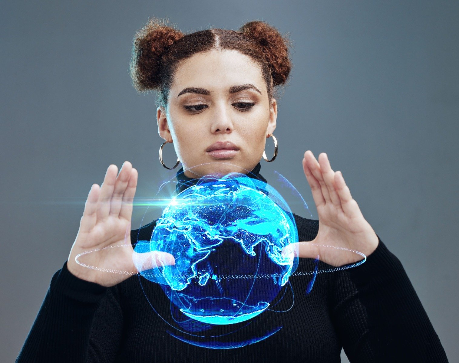 globe-hologram-futuristic-tech-and-woman-technol-2023-11-27-04-56-50-utc-min